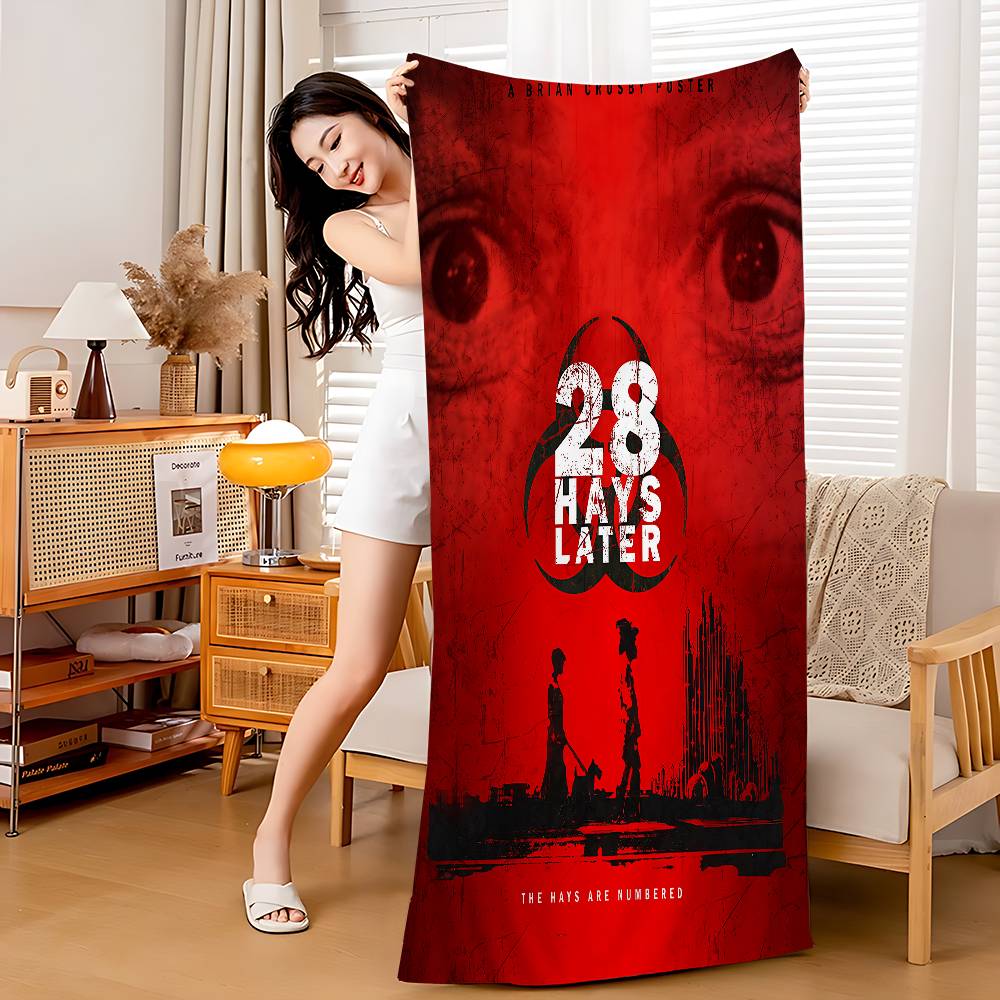 Movie Trror 28 D-Days L-Later Bath Towel Microfiber Soft Water Absorbing Breathable For Girl Kids Decorative Cartoon Beach