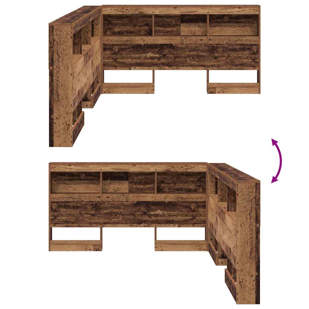 Storage Headboard with Shelf Reclaimed Wood Look 160 cm Engineered Wood