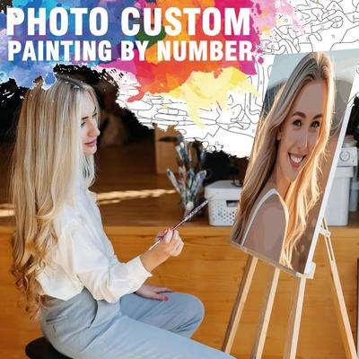Foto Individuelles Malen nach Zahlen Bild Zeichnung Leinwand Digitale Malereien nach Nummer Personalisierte Dekorationsmalerei Sets