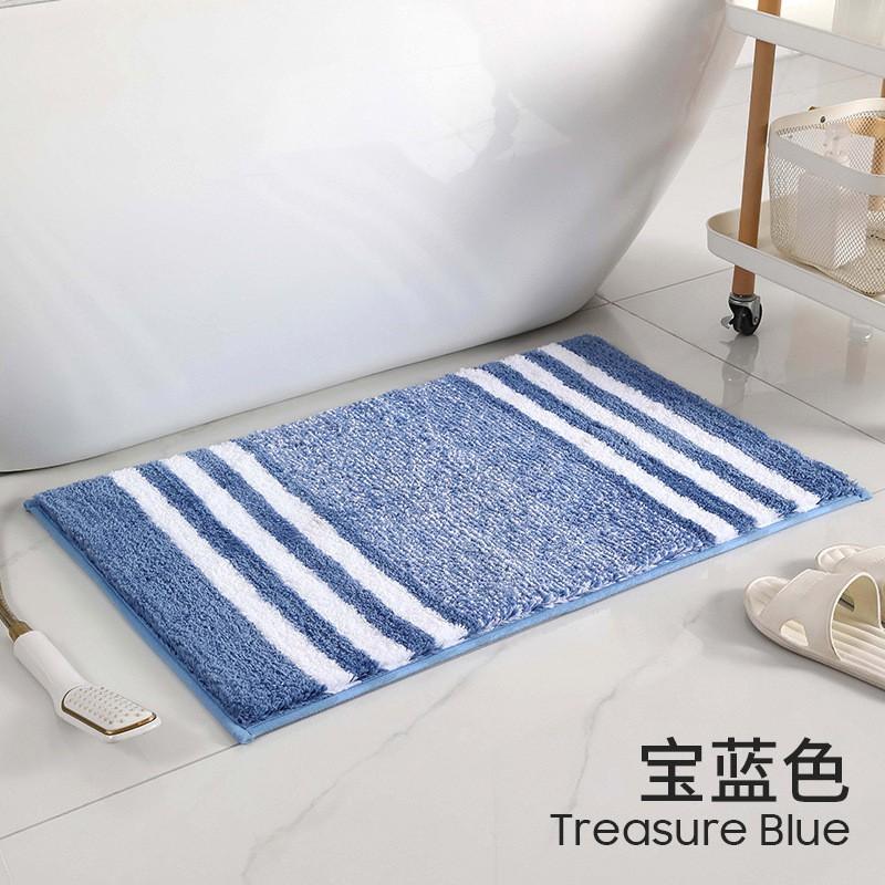 Thick Plush Bath Mat Non-Slip Absorbent Floor Rug Bathroom Entryway Modern Striped Design