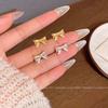 Sweet Temperament Bow Stud Earrings Femininity Earrings Ears