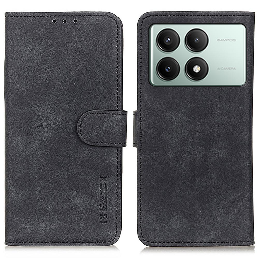 

KHAZNEH Для Xiaomi Redmi K70E 5G/Poco X6 Pro 5G Кошелек Чехол Ретро PU Кожа Чехол для Телефона Подставка A