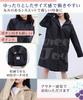 three Joy Raincoat with Rain Plus Long Storage Size L Women's Bag, Poncho, Size, Length, Stylish, Water-Repellent, Hooded, Zip-Up, Bag, Beige,