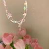 Bowknot Beaded Choker Colorful Beaded Necklaces Bowknot Necklace Artificial Crystal Material Gift for Girls Children