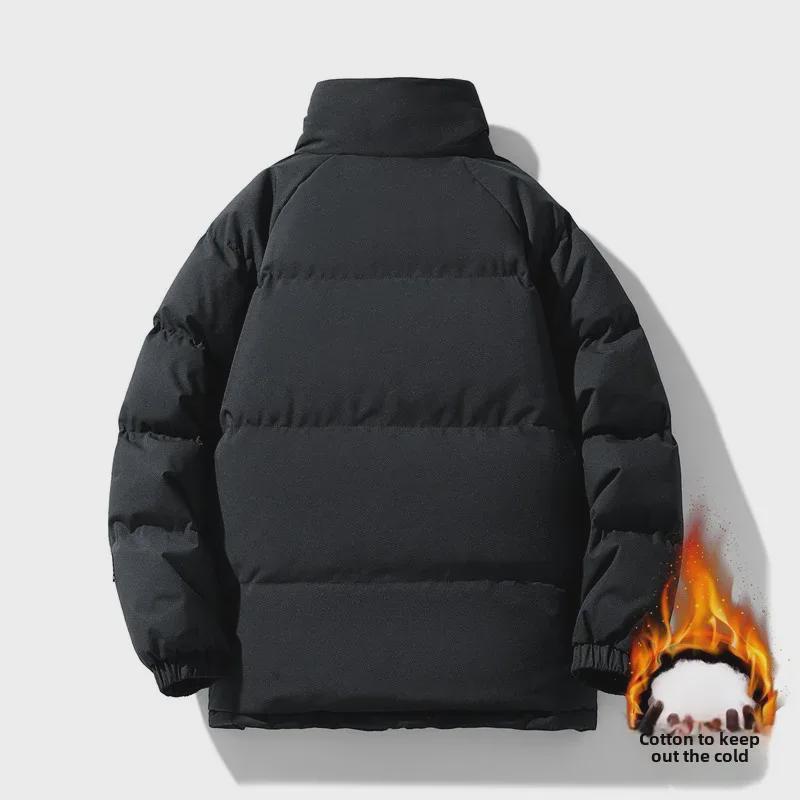 Dicke, mit Baumwolle gefütterte Winterjacke für Herren, warme, lockere Passform für junge Männer