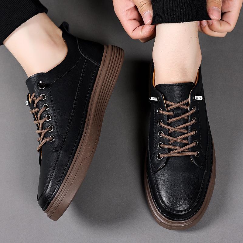 Wenzhou Men's Shoes 2025 Men's Retro Korean Version of Casual Board Shoes, Youth One-pedal Lazy Leather Shoes Tide