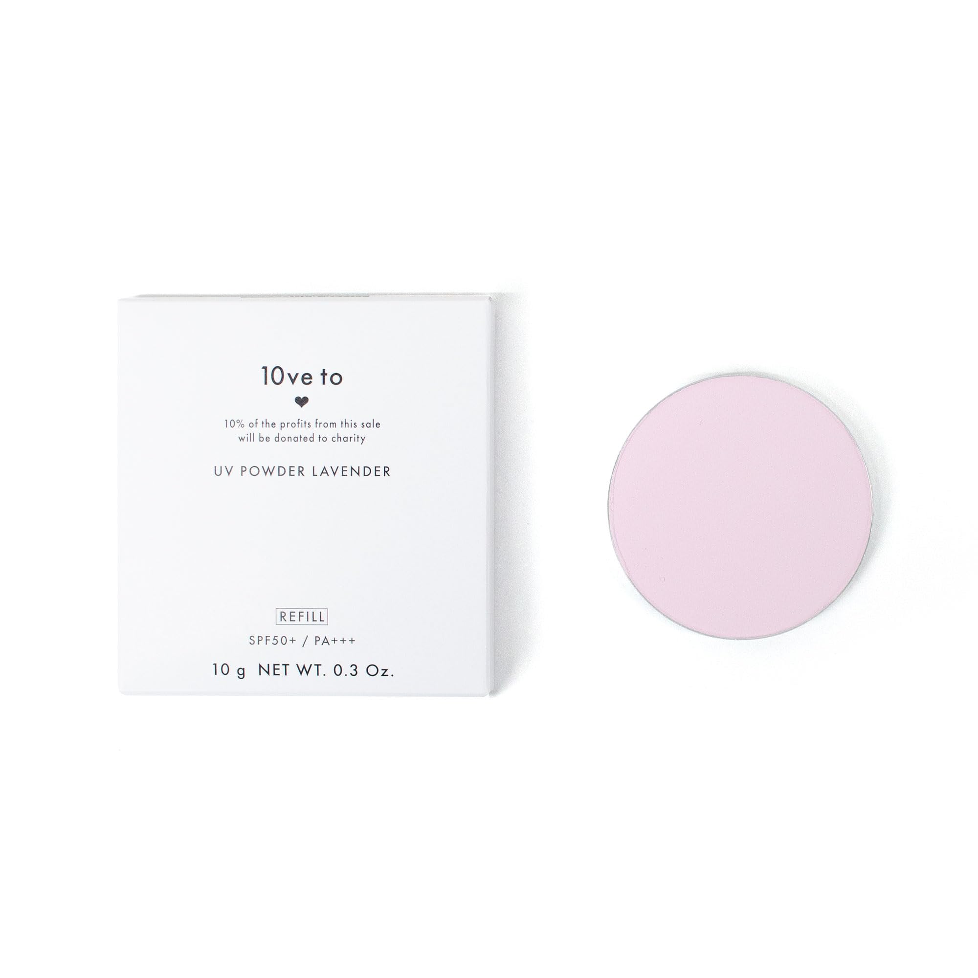 

10ве то (Люблю) УФ пудра SPF50+/PA+++ 10г Полуматовая УФ защита Прессованная пудра Благотворительное пожертвование Без отдушки (Лавандовый наполнитель)