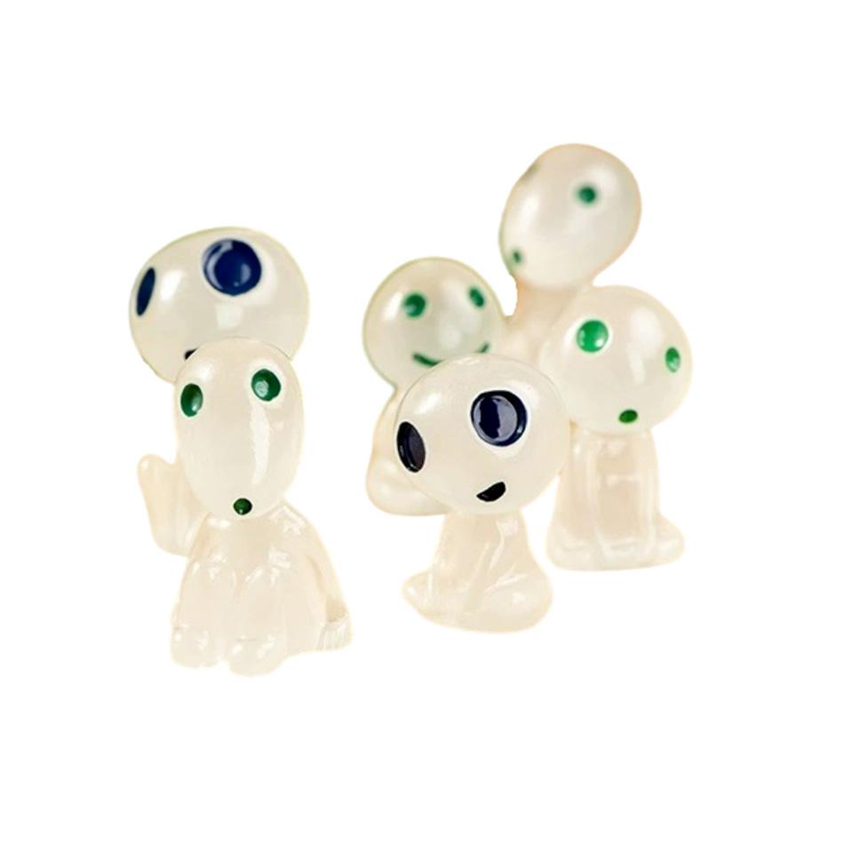 10Pcs Luminous Tree Spirits Micro Landscape Figure Ornament Outdoor Glowing Miniature Statue Potted Mini Garden Accessories Poseable Articulated Scale