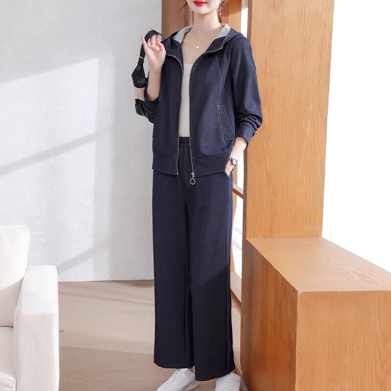 

Женский спортивный костюм двойка большого размера с лацканами 2XL