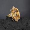 Topaz Women's Ring Creative Color Treasure Vintage Ice Flower Jewelry Large Carat Zircon Women's Ring