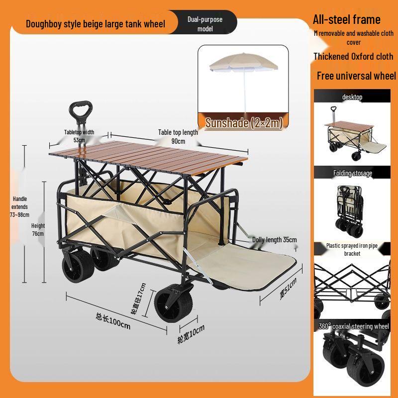 Folding Outdoor Utility Wagon with Canopy