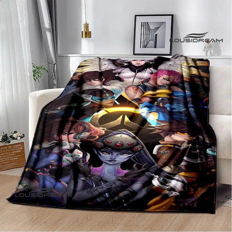 Game Overwatch Printed Blanket Flange Warm Blanket Picnic Blanket Soft and Comfortable Blanket Cubre Cama Birthday Gift