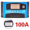 MPPT Solar Charge Controller 30A 40A 50A 60A 100A 12V 24V Auto Dual USB Load Discharger Solar Panel Regulator LCD Display