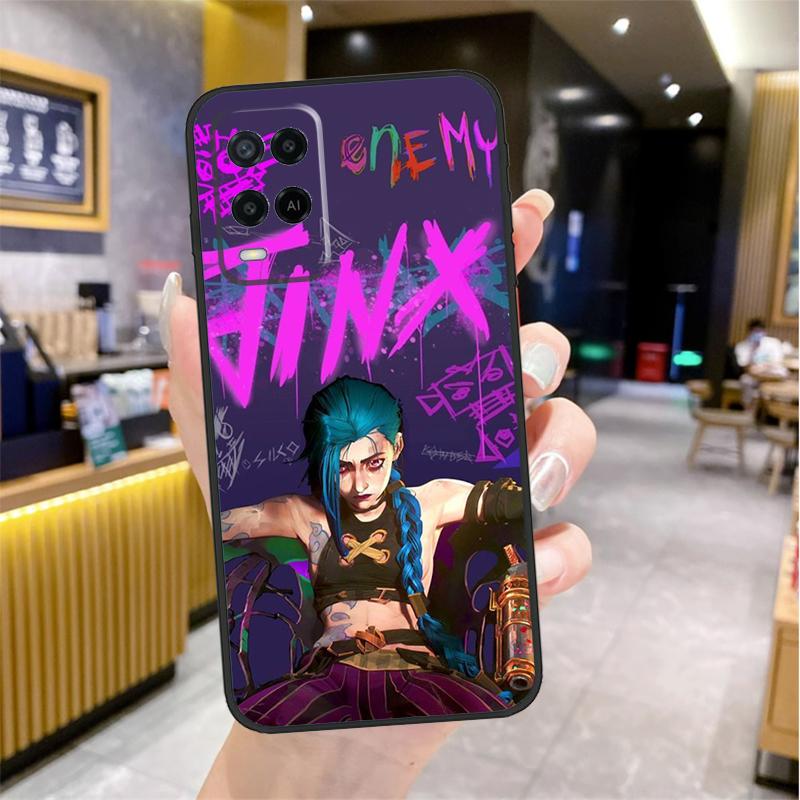 Arcane Jinx Vi Anime Case For OPPO A53 A31 A5 A9 A96 A76 A16 A54 A74 A94 A52 A72 A92 A93 A15 A57 A77 A17 Cover