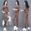 Khmer Embroidered Casual Sport Suit for Women - Spring/Autumn Age-Reducing Sweater & Sweatpants