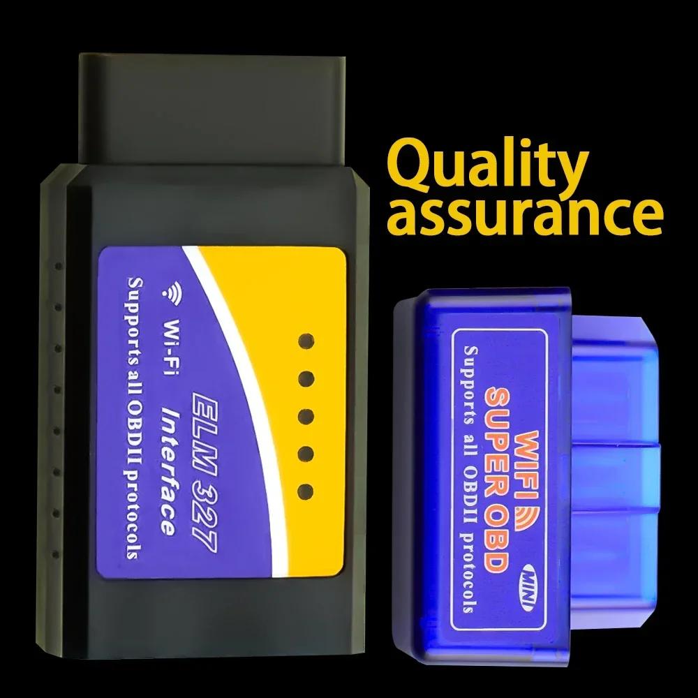 OBD2 Car Scanner Mini ELM327 Diagnostic Adapter Tester Wireless WIFI Bluetooth Car Diagnostic Tool Code Reader for Android IOS