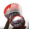 220 Ml Handmade Edo Kiriko Design Colored Glass Wine Tumbler for Home Bar Decor Birthday Gift