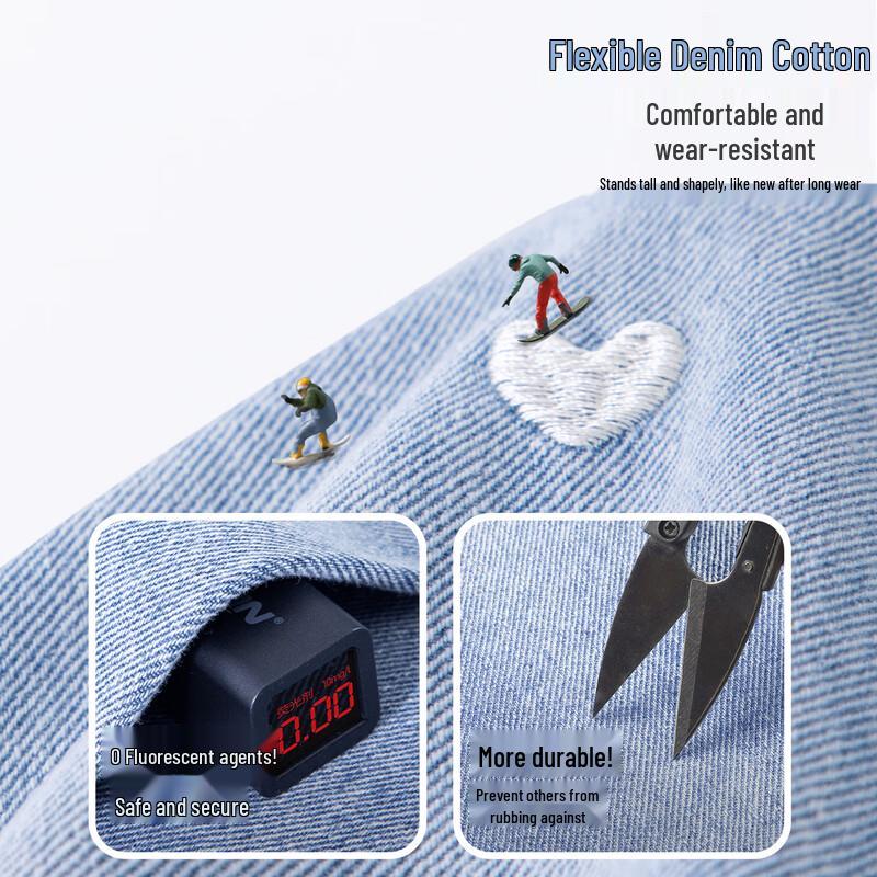 Girls' Crew Neck Sweatshirt & Embroidered Denim Pants Set