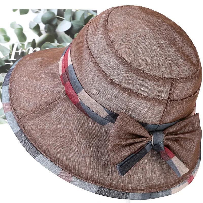

WTEMPO Women s Solid Color Spring Summer Wide Brim Sun Hats Foldable Fashion Sun Protection Adjustable Cool Hats 1pc коричневий