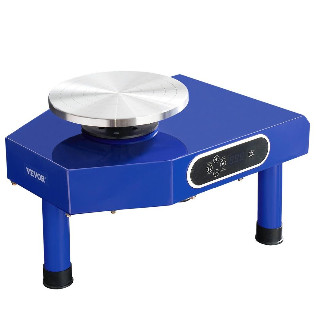 Töpferscheibe, 10 Zoll Keramikrad Formmaschine, 60-300 U/min Einstellbare Geschwindigkeit mit Fußpedal, Abnehmbares ABS-Becken, Manuelles LCD-Panel, Modellieren