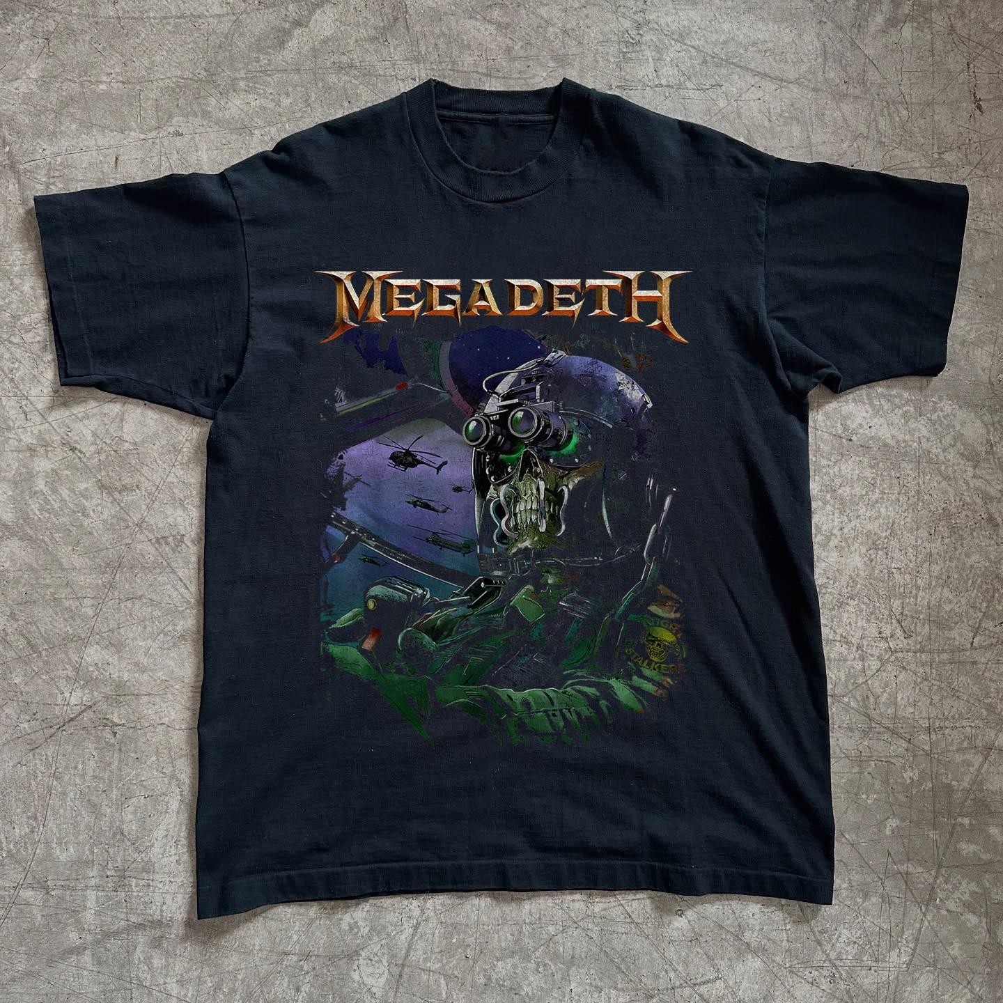 VIntage 90s Megadeath Tour T-shirt, Unisex Black Cotton T-shirt, Size S-5XL XXL