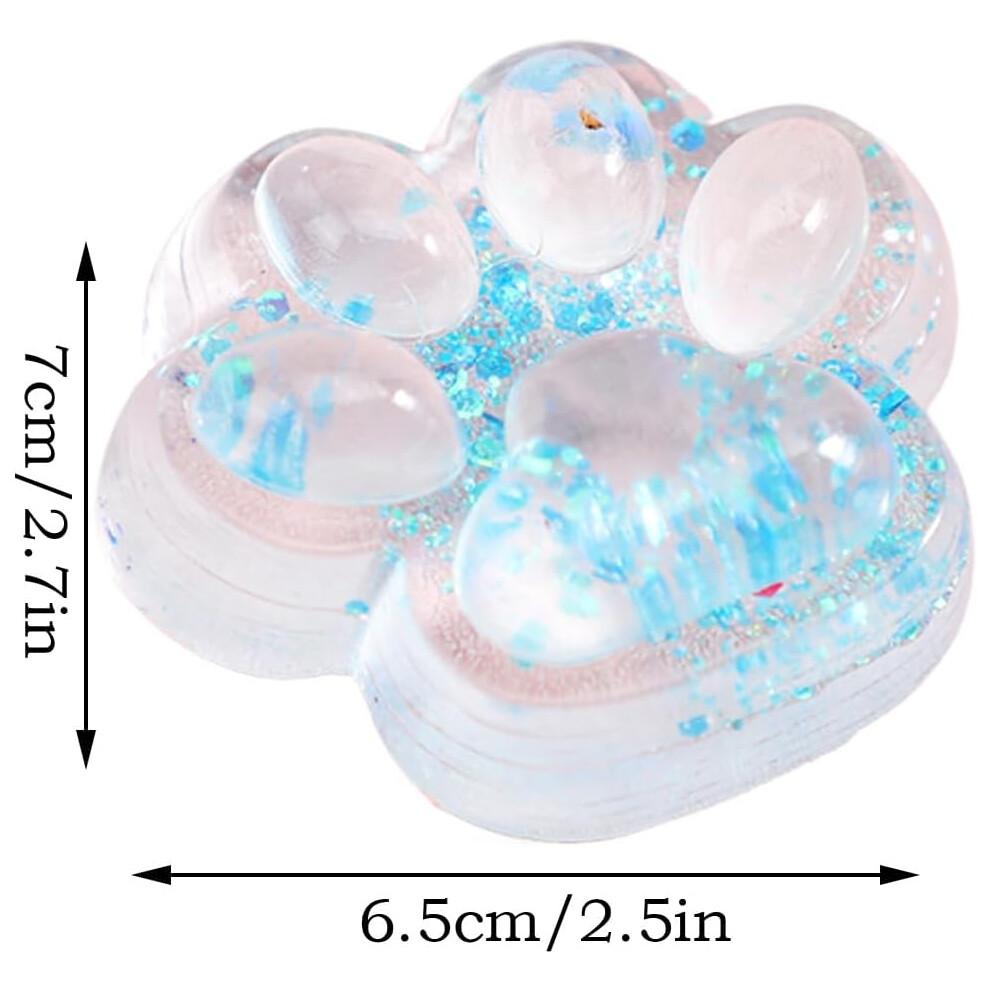 Cat Paw Squeezes Toy for Stress Relief, Sequined Cat Paw Squishy, Soft Hellgrün Color, Ideal for Adults and Children