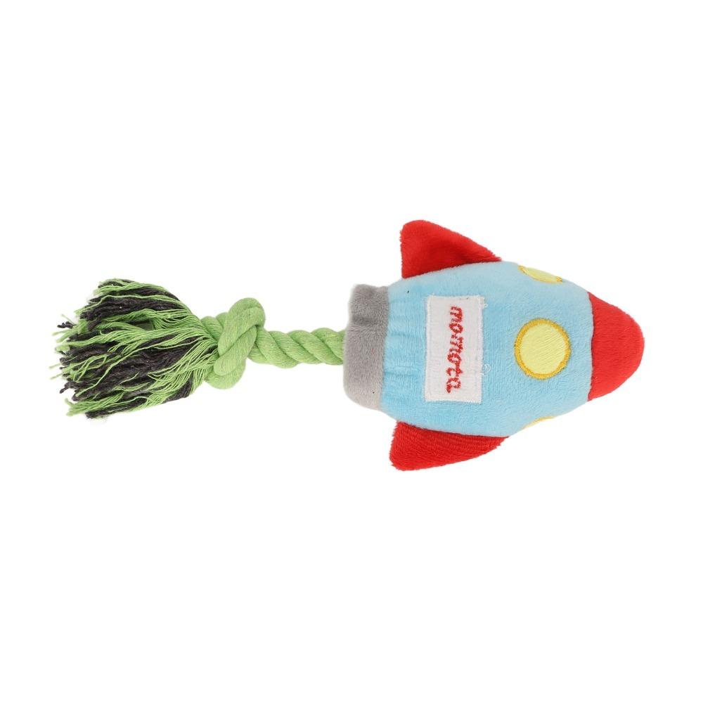 Fabric Dog Cotton Rope Knot Space Shape Rope Knot Pet Teeth Cleaning Texture Built-in Squeaker Interactive Dog Plaything
