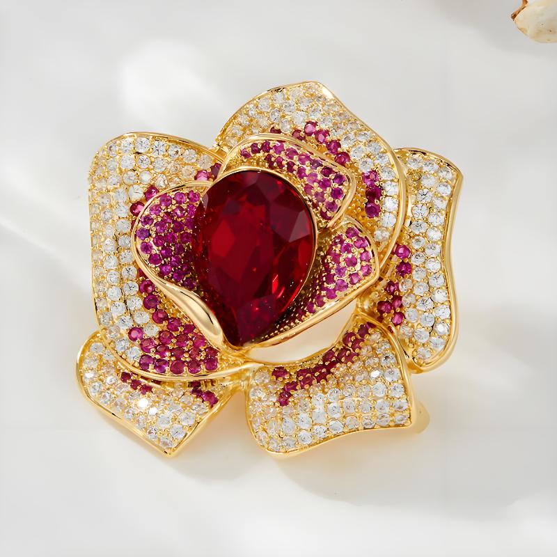 

Fashion Exquisite Rhinestone Crystal Flower Brooch For Women Clothing Coat Jewelry Accessries Gifts A1