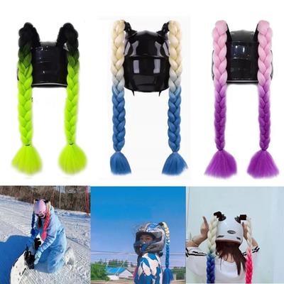 Trenzas de Casco de Motocicleta de Color Con Ventosa Retorcidas Doble Trenza Para Cascos de Motocicleta