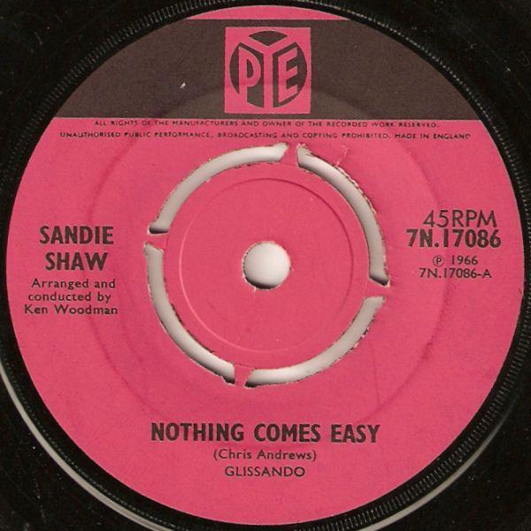 

7inch Record SANDIE SHAW - Nothing Comes Easy 7N17086 Pye Records 1966 US Pop Used
