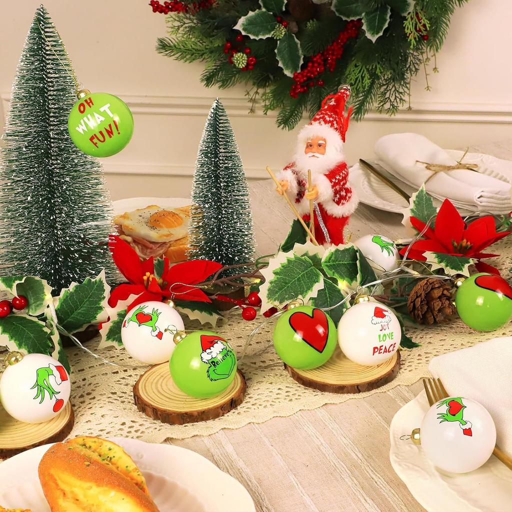 Christmas Green Plastic Ball Christmas Tree Decoration Ball Festive Atmosphere Ornaments