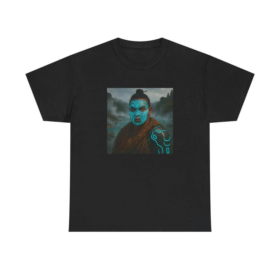 Unisex Adult T Shirt Maori Warrior Ta Moko Neon Fusion S