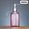 Colored Glass Press-Type Refillable Bottle for Lotion, Hand Soap, Shampoo, or Shower Gel