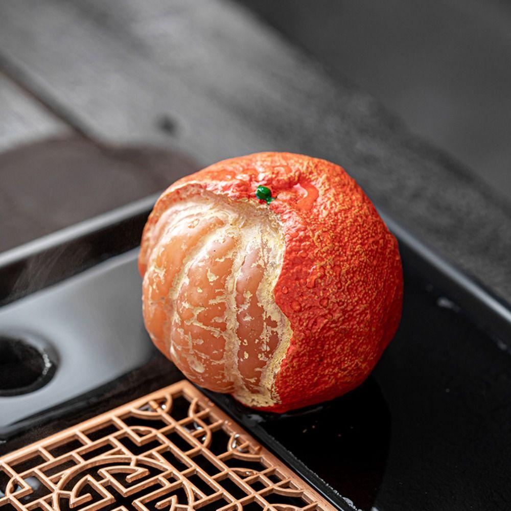 Simulated Peeled Orange Tea Pet Corrosion-resistant Tangerine Tea Table Ornament  Tea Room