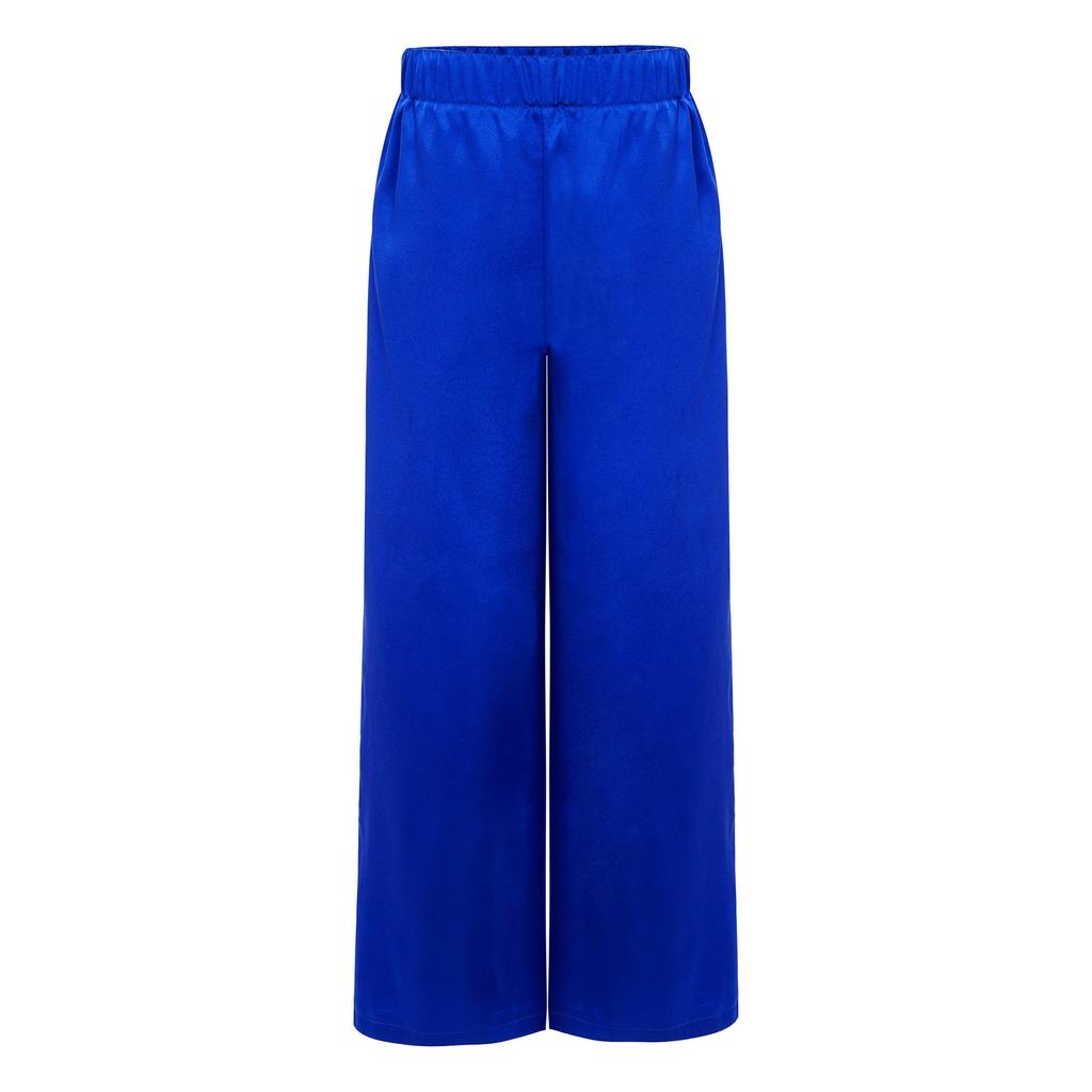 Jungen Anbetungstanzhose Elastischer Bund Einfarbig Satinmaterial Weitbeinige Hose Performance-Unterteil