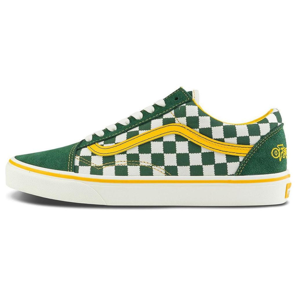 Vans Asia Artist Collection X Old Skool Comfortable Versatile Low-Top Skate Shoes Unisex Sneakers Green White Yellow VN000CR5021