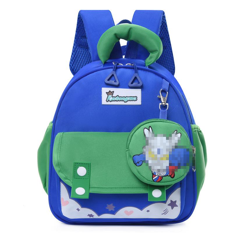 Cartoon Spiderman Kids Backpack With Breathable Oxford Fabric For Preschool Children BlueGreen