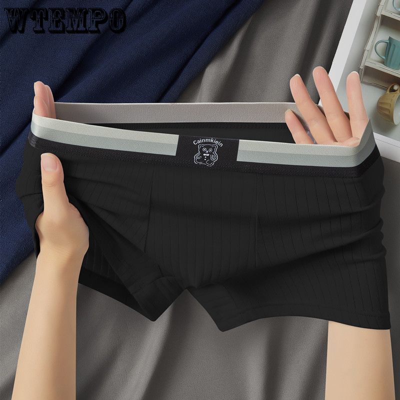 2pcs Men's Underwear Men's Boxer Shorts Mid Waist Breathable Plus Size Four Corner Pants Boxer Brief