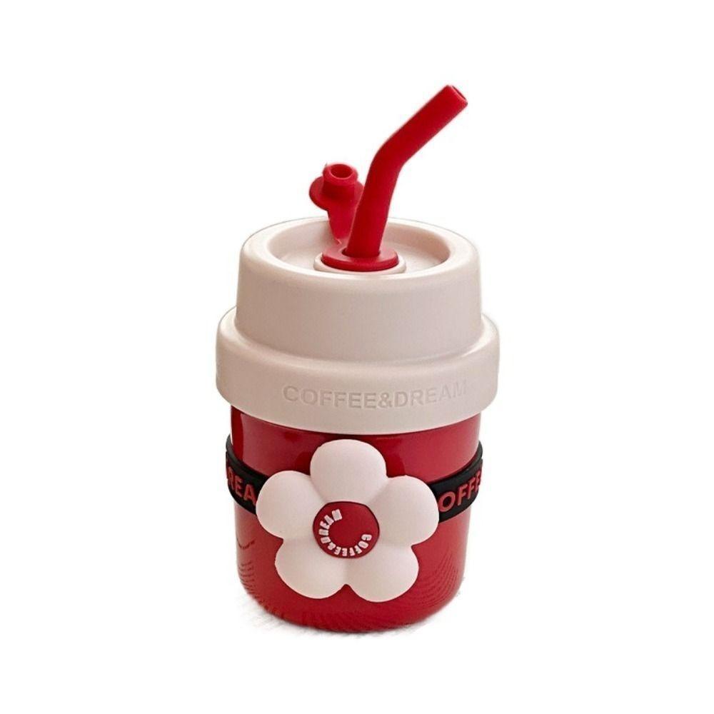 Mini 400ML Water Bottle Stainless Steel Office Straw Water Cup Dopamine Cute Coffee Cup  Girls