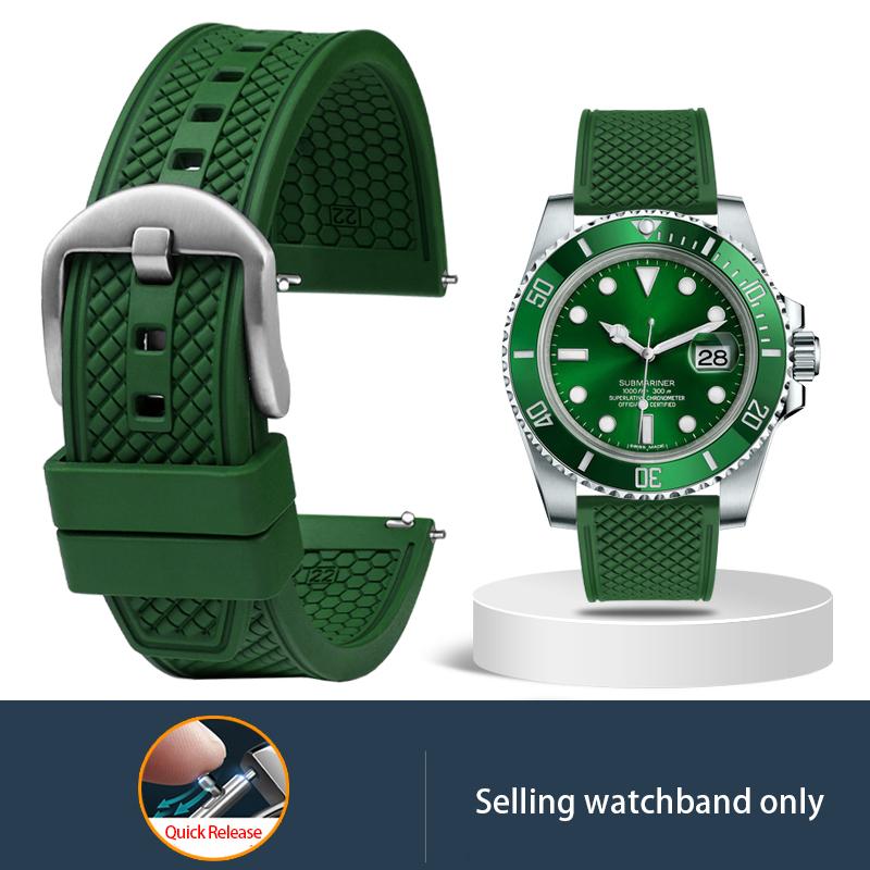 Premium-Grade Fluororubber Watch Strap 21mm 20mm 22mm For Seiko SRP777J1New Watch Band Diving Waterproof Bracelet Black Color