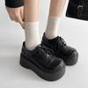 Готичний платформний танкетки жіноче взуття на шнурівці жіночі лофери панк-нарядне офісне робоче чорне нове весняне жіноче взуття