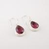 Natural Rhodolite Gemstone 925 Sterling Silver Jewelry Handmade Earrings 1.40" EE-9-37