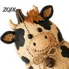 Rustic Pumpkin Statue Friends Farmhouse Felt Animal Ornaments, Cute Cow/Pumpkin/Rooster Figurines, Decorative Handmade Animals Thanksgiving Home Decor