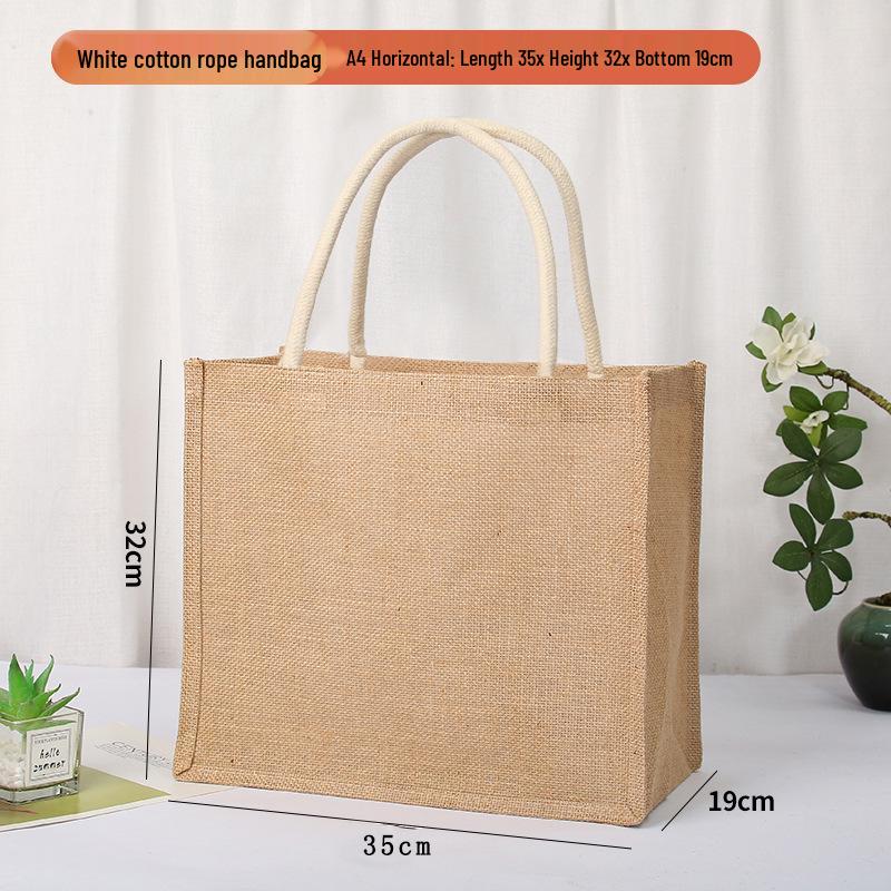 In-Stock Muji-Inspired Plain Linen Tote Bag - DIY Hand-Painted Souvenir & Shopping Jute Bag
