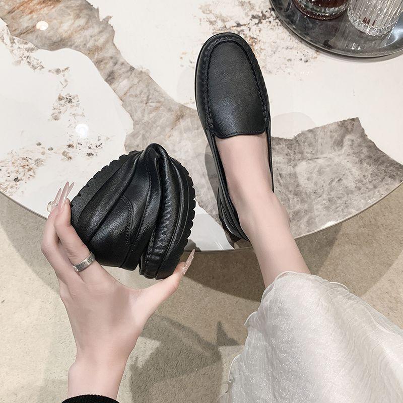 2025 Spring and Summer New Flat-soled Single Shoes Women's Fashion Simple and Versatile Round Head Shoes Soft Sole Non-slip Work Shoes Women's Shoes