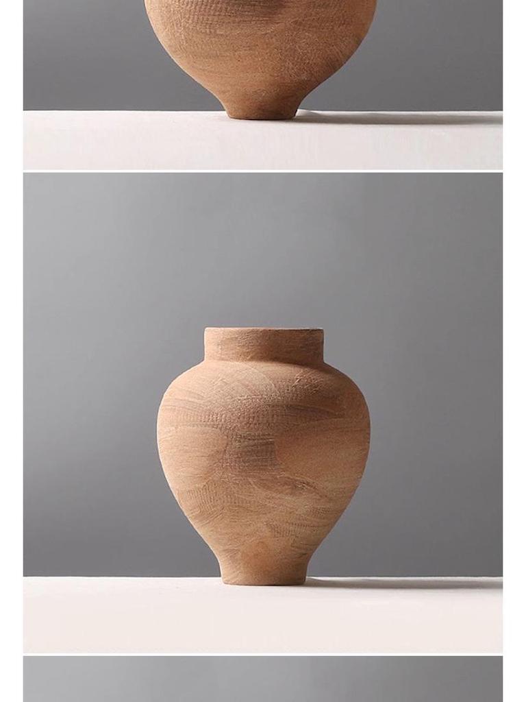 Simple Retro Wabi-Sabi Ceramic Flower Vase - Small Pottery Jar for Arrangements In Model Rooms, Homestays, or Hotels