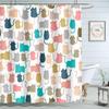 Colorful Cats Bathroom Curtains Cute Animal Kitten Home Decoration Waterproof Fabric Shower Curtain with Hooks 72x72 Inch