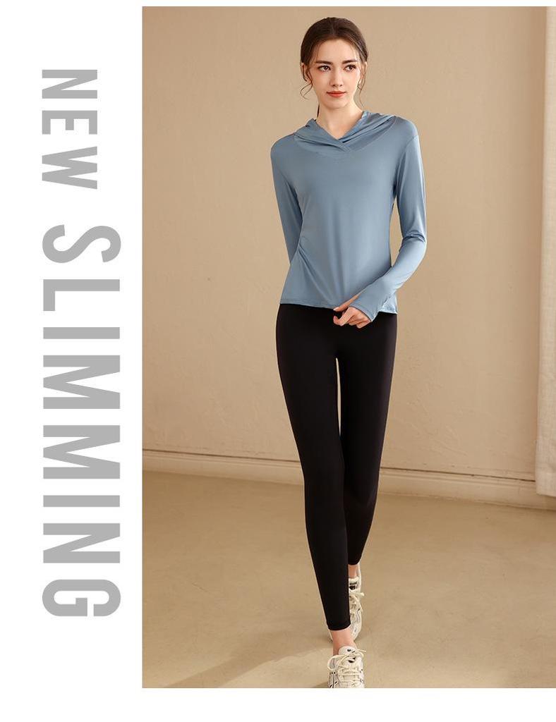 Women's Peach Heart Slim Fit Hoodie - Breathable Long Sleeve Fitness & Yoga Top