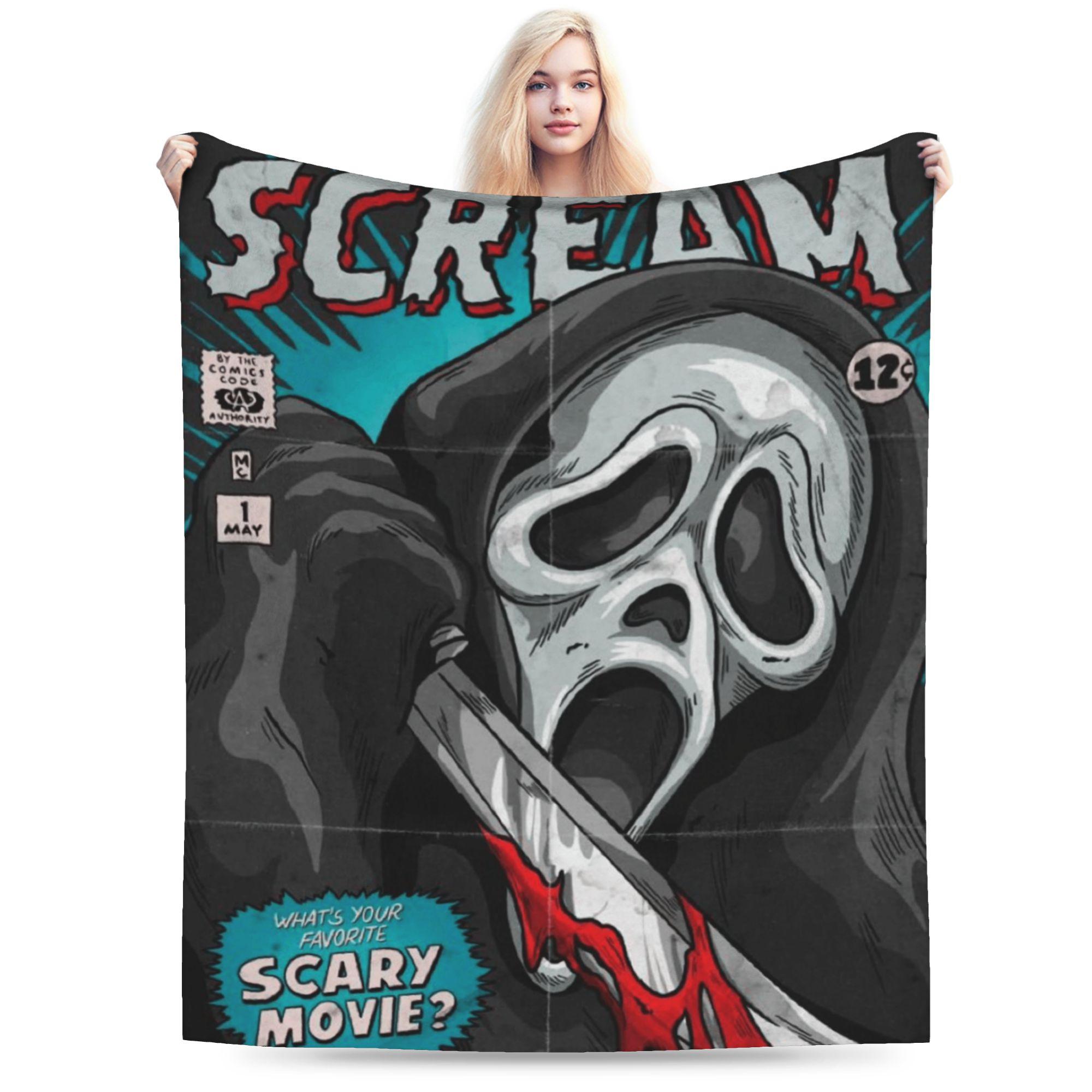 

Scream Movie Horror Blanket Quality Warm Bedding Throws Autumn Kids Living Room Graphic Bedspread 30x40in