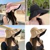 Sun Protection Wide Brim Hat With Breathable Polyester For Women Summer Beach Sun Hat